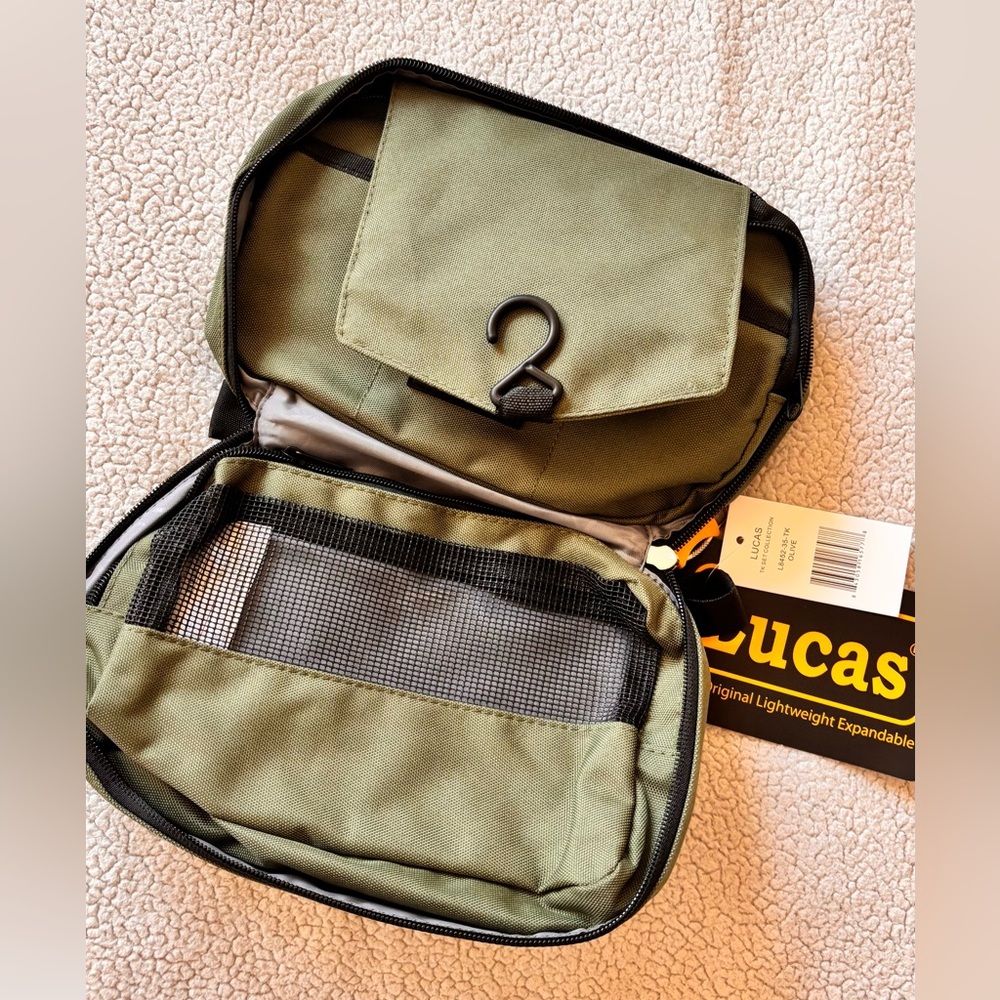 Lucas Olive Men's  Limited Edition Travel Organizer Expandable 7”X 4” Bag